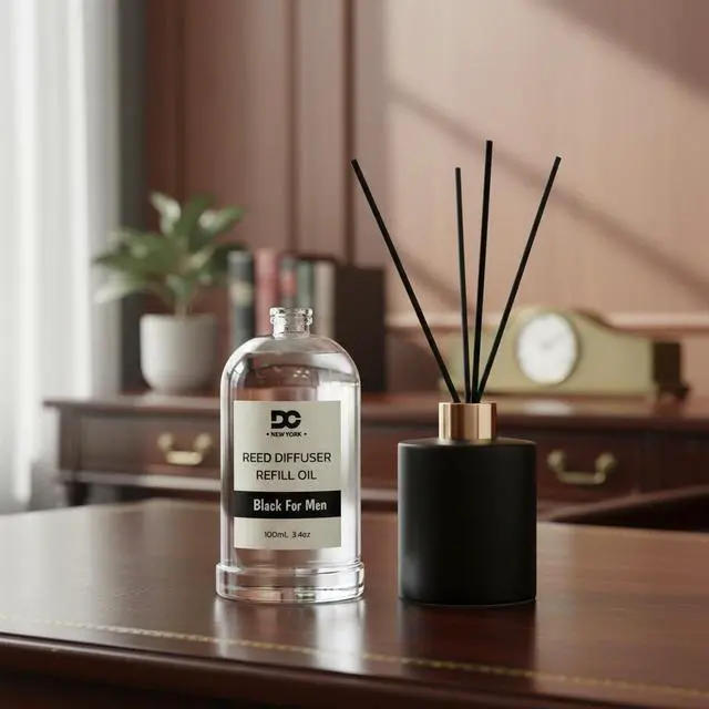 Alt view image 4 of 7 - Daniella's Candles Collection Black For Men Reed Diffuser Refill Oil 3.4oz 100mL Home Fragrance Scented Oil Aromatherapy Room Freshener for Spa, Meditation, and Everyday Use