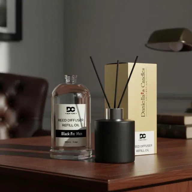 Alt view image 5 of 7 - Daniella's Candles Collection Black For Men Reed Diffuser Refill Oil 3.4oz 100mL Home Fragrance Scented Oil Aromatherapy Room Freshener for Spa, Meditation, and Everyday Use