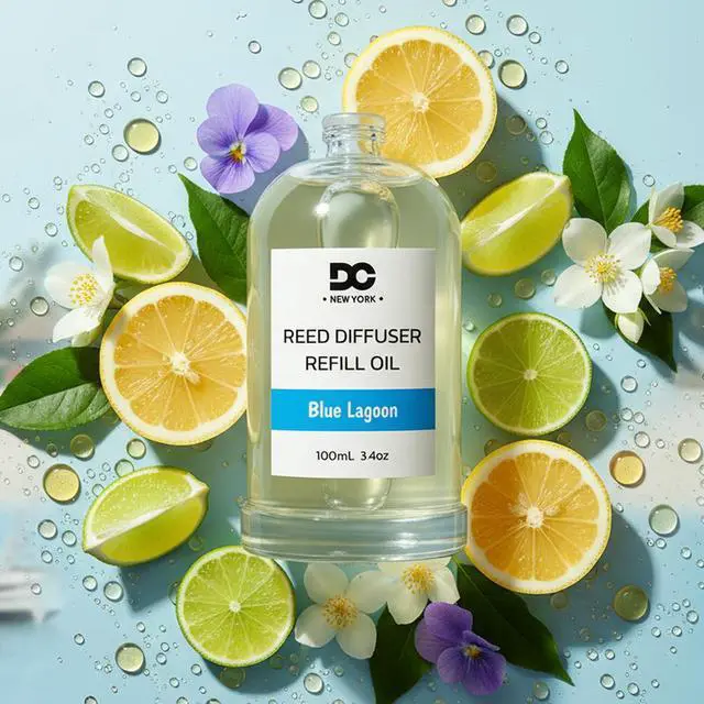 Alt view image 6 of 7 - Daniella's Candles Collection Blue Lagoon Reed Diffuser Refill Oil 3.4oz 100mL Home Fragrance Scented Oil Aromatherapy Room Freshener for Spa, Meditation, and Everyday Use
