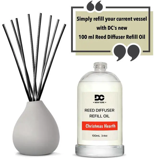 Alt view image 2 of 7 - Daniella's Candles Collection Christmas Hearth Reed Diffuser Refill Oil 3.4oz 100mL Home Fragrance Scented Oil Aromatherapy Room Freshener for Spa, Meditation, and Everyday Use