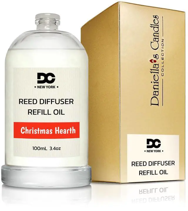 Alt view image 3 of 7 - Daniella's Candles Collection Christmas Hearth Reed Diffuser Refill Oil 3.4oz 100mL Home Fragrance Scented Oil Aromatherapy Room Freshener for Spa, Meditation, and Everyday Use