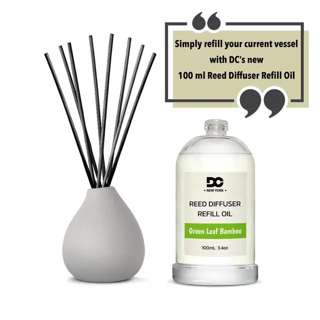 Alt view image 2 of 7 - Daniella's Candles Collection Green Leaf Bamboo Reed Diffuser Refill Oil 3.4oz 100mL Home Fragrance Scented Oil Aromatherapy Room Freshener for Spa, Meditation, and Everyday Use