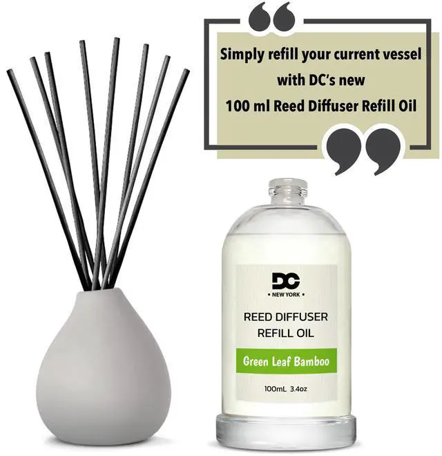 Alt view image 2 of 7 - Daniella's Candles Collection Green Leaf Bamboo Reed Diffuser Refill Oil 3.4oz 100mL Home Fragrance Scented Oil Aromatherapy Room Freshener for Spa, Meditation, and Everyday Use