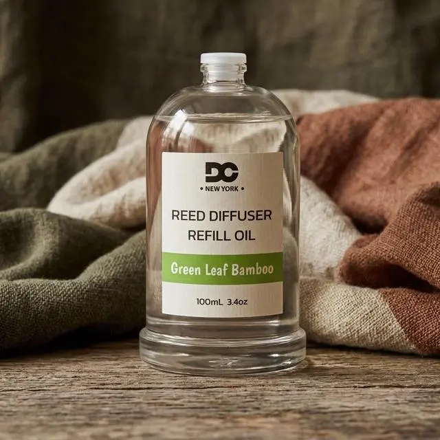 Alt view image 3 of 7 - Daniella's Candles Collection Green Leaf Bamboo Reed Diffuser Refill Oil 3.4oz 100mL Home Fragrance Scented Oil Aromatherapy Room Freshener for Spa, Meditation, and Everyday Use