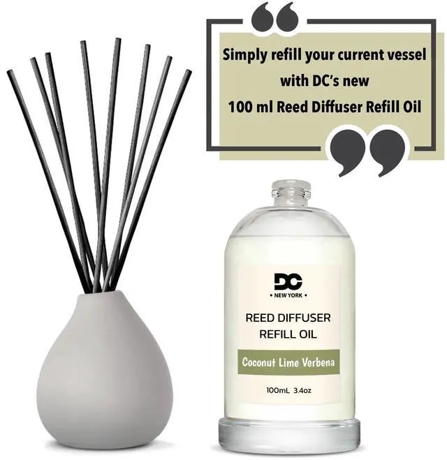 Alt view image 3 of 7 - Daniella's Candles Collection Coconut Lime Verbena Reed Diffuser Refill Oil 3.4oz 100mL Home Fragrance Scented Oil Aromatherapy Room Freshener for Spa, Meditation, and Everyday Use
