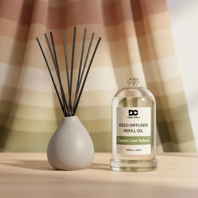 Alt view image 4 of 7 - Daniella's Candles Collection Coconut Lime Verbena Reed Diffuser Refill Oil 3.4oz 100mL Home Fragrance Scented Oil Aromatherapy Room Freshener for Spa, Meditation, and Everyday Use