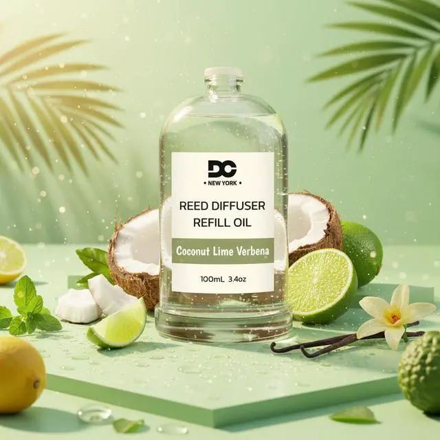 Alt view image 5 of 7 - Daniella's Candles Collection Coconut Lime Verbena Reed Diffuser Refill Oil 3.4oz 100mL Home Fragrance Scented Oil Aromatherapy Room Freshener for Spa, Meditation, and Everyday Use