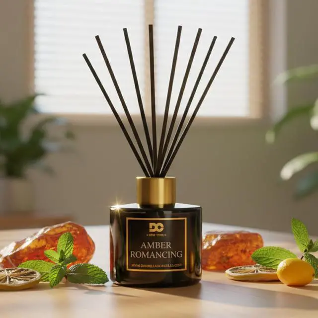Alt view image 5 of 7 - Daniella's Candles Amber Romancing Reed Diffuser Set Black - Premium Home Fragrance with Long-Lasting 20-Week Scent in Elegant Black Gift Box