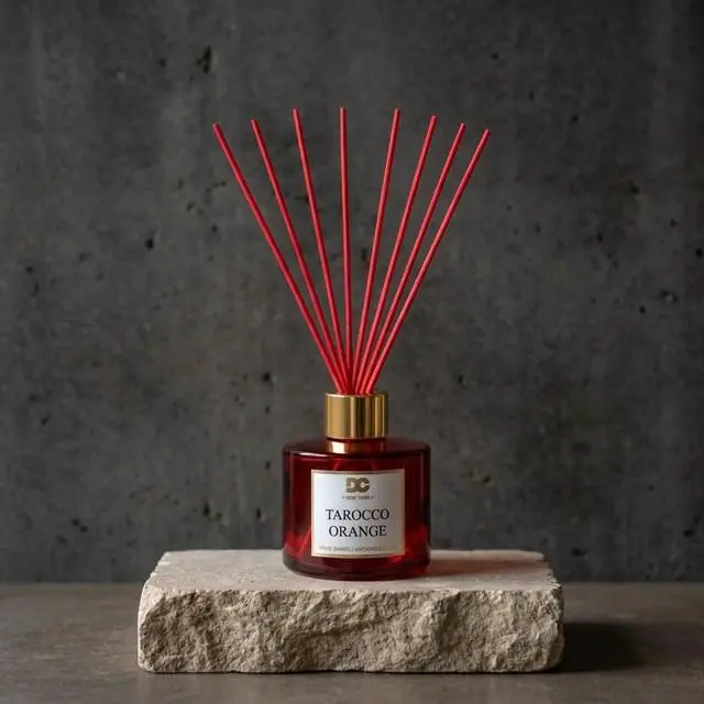Alt view image 7 of 7 - Daniella's Candles Tarocco Orange Reed Diffuser Set Black - Premium Home Fragrance with Long-Lasting 20-Week Scent in Elegant Red Gift Box