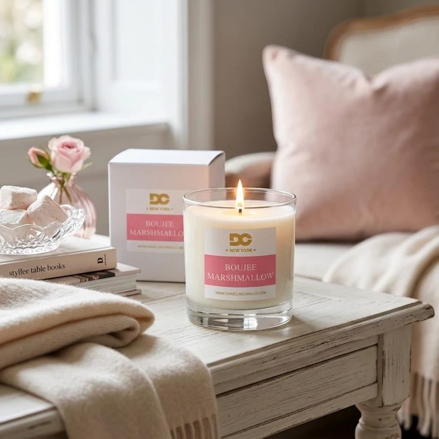 Alt view image 3 of 7 - DANIELLA'S CANDLES Boujee Marshmallow Luxury Scented Candle, Hand-Poured, Long Lasting, Clean Burning Up To 50 Hours, Natural Soy Wax