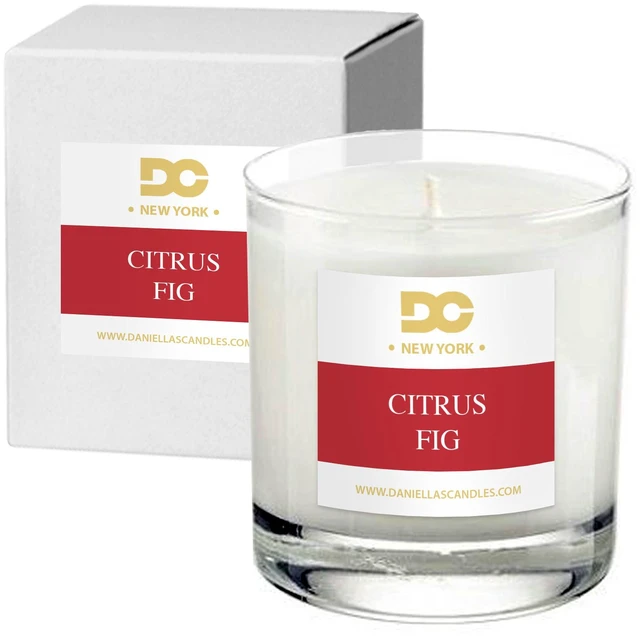 Main image of DANIELLA'S CANDLES Citrus and Fig Luxury Scented Candle, Hand-Poured, Long Lasting, Clean Burning Up To 50 Hours, Natural Soy Wax