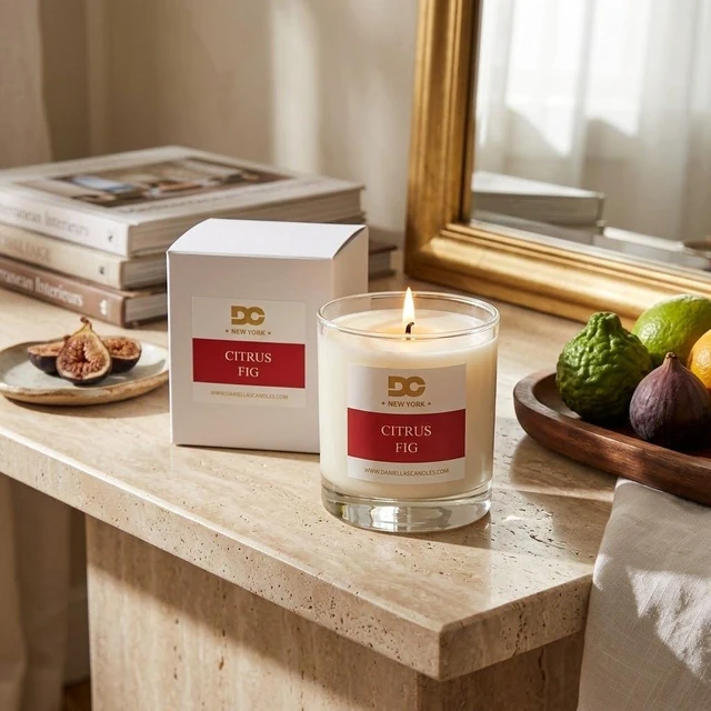 Alt view image 4 of 7 - DANIELLA'S CANDLES Citrus and Fig Luxury Scented Candle, Hand-Poured, Long Lasting, Clean Burning Up To 50 Hours, Natural Soy Wax