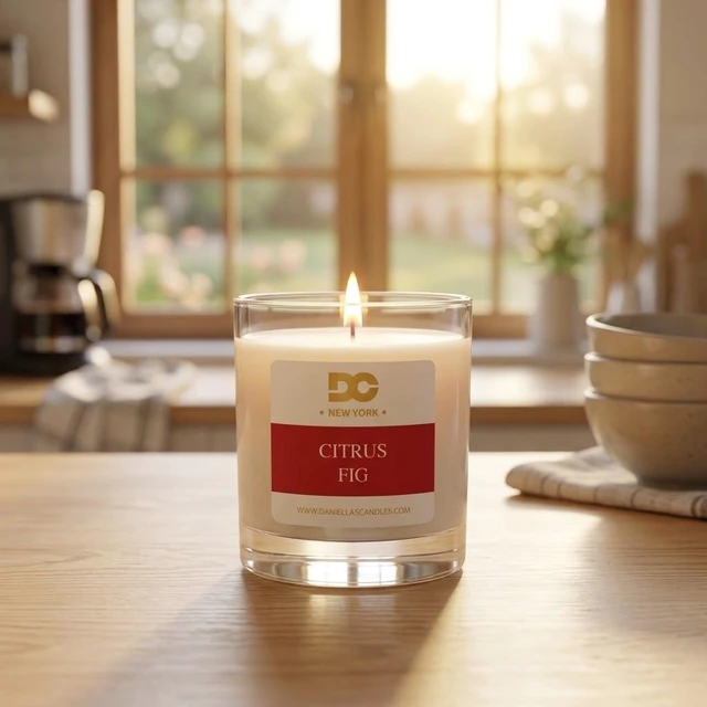 Alt view image 5 of 7 - DANIELLA'S CANDLES Citrus and Fig Luxury Scented Candle, Hand-Poured, Long Lasting, Clean Burning Up To 50 Hours, Natural Soy Wax