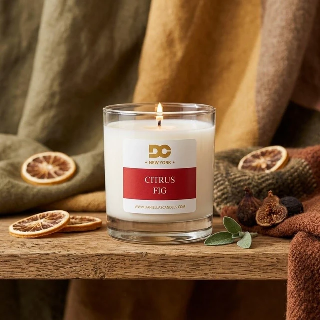 Alt view image 6 of 7 - DANIELLA'S CANDLES Citrus and Fig Luxury Scented Candle, Hand-Poured, Long Lasting, Clean Burning Up To 50 Hours, Natural Soy Wax