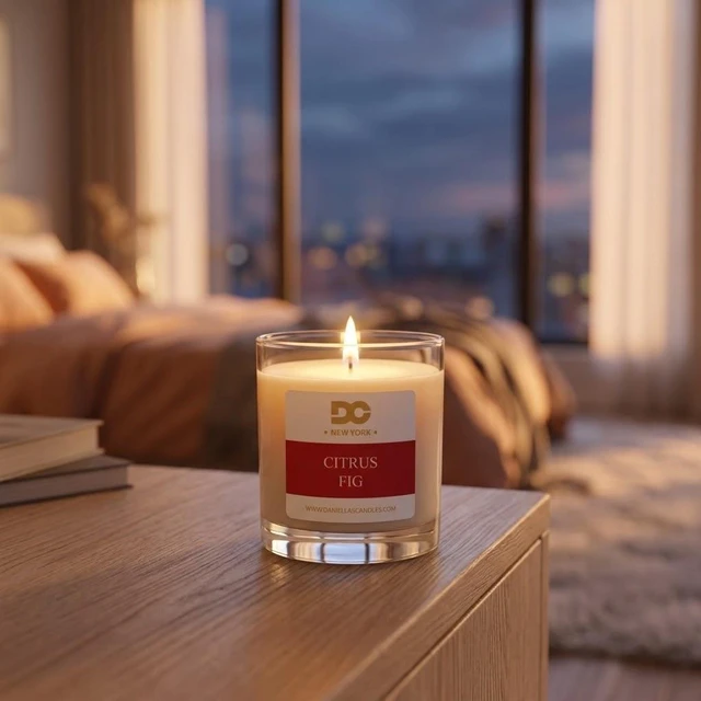 Alt view image 7 of 7 - DANIELLA'S CANDLES Citrus and Fig Luxury Scented Candle, Hand-Poured, Long Lasting, Clean Burning Up To 50 Hours, Natural Soy Wax