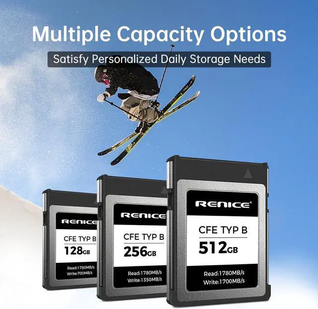 Alt view image 3 of 5 - RENICE 128GB CFexpress Type B Memory Card-Up to 1780MB/s Read, RAW 4K/6K HD Video Recording -For Photographers,Videographers