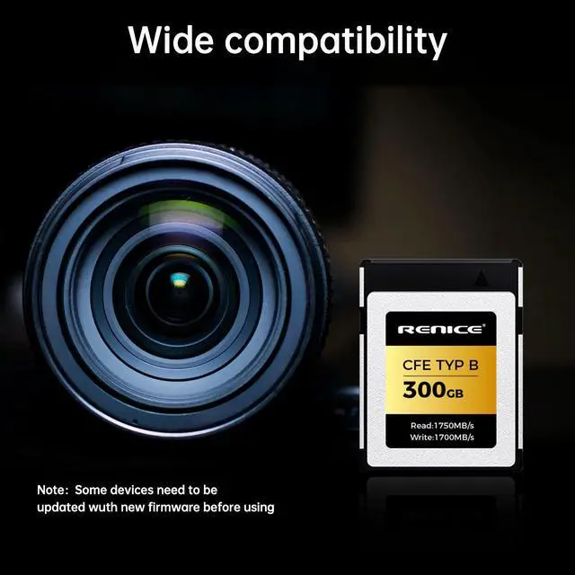 Alt view image 6 of 7 - RENICE CFexpress Type B Memory Card 300GB Read 1750MB/S Write 1700MB/S Adopt PCIe for Professional Camera Photographer Support 12K Videos