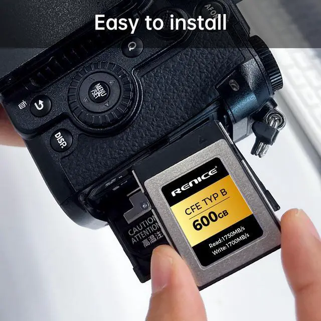 Alt view image 7 of 7 - RENICE CFexpress Type B Memory Card 600GB Read 1750MB/s Write 1700MB/s 12K Video Support for Professional Photographers Using PCIe