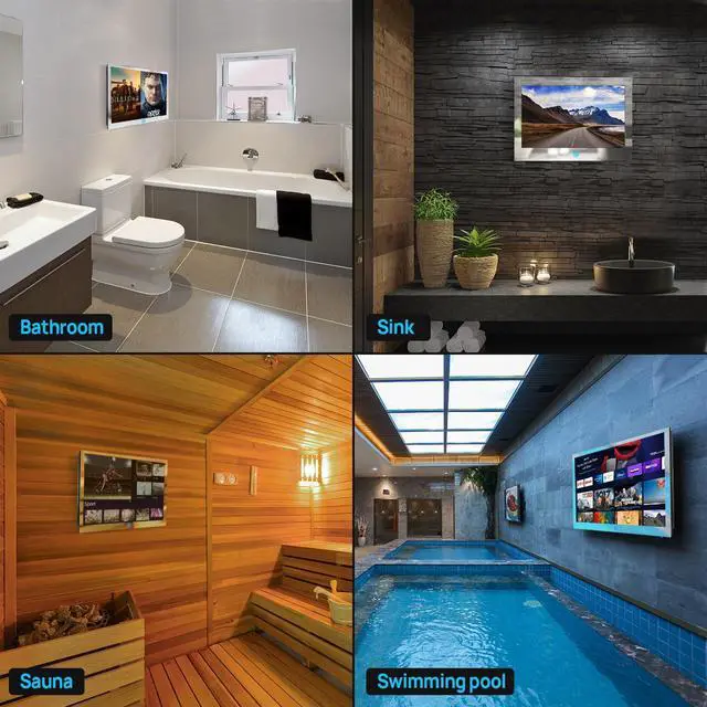 Alt view image 7 of 7 - Haocrown21.5 Inch Touchscreen Smart Bathroom TV IP66 Waterproof 21.5 Inch LED Mirror with Android 11 - Full HD 1080p Smart Mirror Television, ATSC Tuner, Wi-Fi & Bluetooth (8GB+64GB)