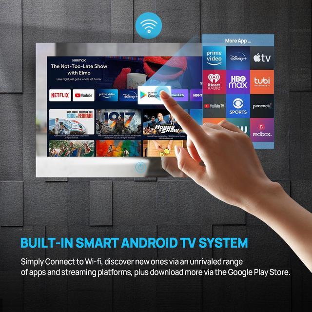 Alt view image 4 of 7 - Haocrown 15.6 Inch Waterproof Bathroom TV Smart Mirror Touch Screen Android 11 Television Built-in 2.4G/5G Wi-Fi Bluetooth (HG156BM, 2023)