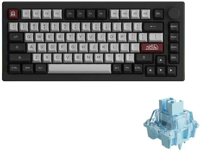Main image of Akko Dracula Castle Mechanical Keyboard 5075B Plus 75% RGB Hot-swappable Keyboard with Knob, Multi-Modes 
Gaming Keyboard with PBT Double Shot ASA Profile Keycaps Creamy Blue Pre Lubed Switch