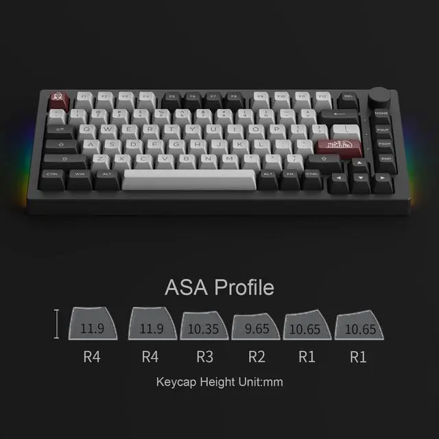 Alt view image 3 of 6 - Akko Dracula Castle Mechanical Keyboard 5075B Plus 75% RGB Hot-swappable Keyboard with Knob, Multi-Modes 
Gaming Keyboard with PBT Double Shot ASA Profile Keycaps Creamy Blue Pre Lubed Switch