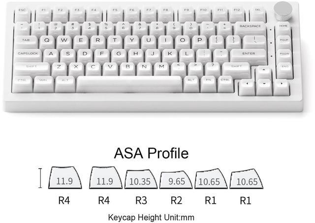 Alt view image 4 of 7 - Akko 5075B Plus Shine-Through Mechanical Keyboard 75% RGB Hot-swappable Clear Transparent Gaming Keyboard with Knob, White Keyboard with PC ASA Profile Keycaps V3 Piano Pro