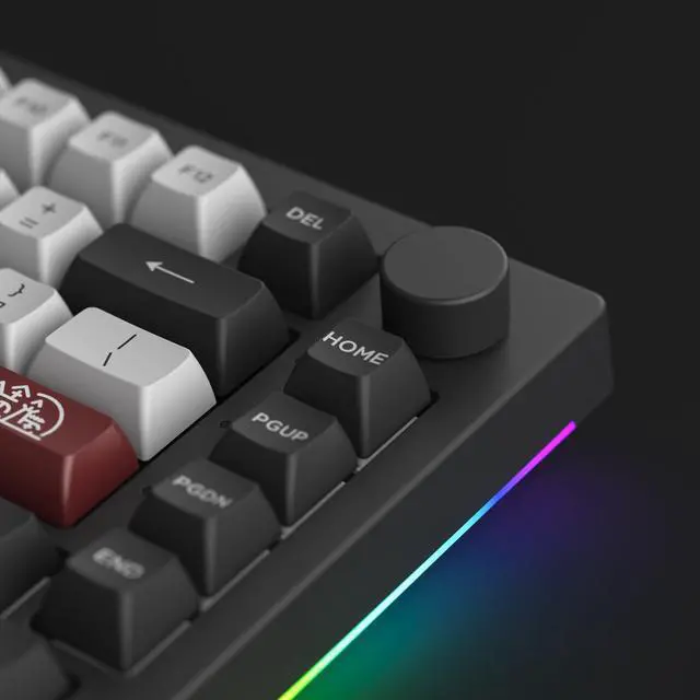 Alt view image 5 of 6 - Akko Dracula Castle Mechanical Keyboard 5075B Plus 75% RGB Hot-swappable Keyboard with Knob, Multi-Modes 
Gaming Keyboard with PBT Double Shot ASA Profile Keycaps Creamy Blue Pre Lubed Switch