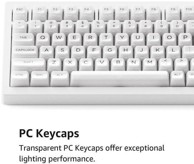 Alt view image 3 of 7 - Akko 5075B Plus Shine-Through Mechanical Keyboard 75% RGB Hot-swappable Clear Transparent Gaming Keyboard with Knob, White Keyboard with PC ASA Profile Keycaps V3 Piano Pro