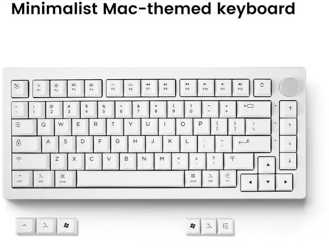 Alt view image 2 of 7 - Akko 5075B Plus Air 75% Mechanical Keyboard Gasket Mount Hot Swappable RGB Wireless/Bluetooth/Wired Gaming Keyboard with PBT Dye-Sub Cherry Profile Keycaps for Mac/Win/WebV3 Piano Pro Switch