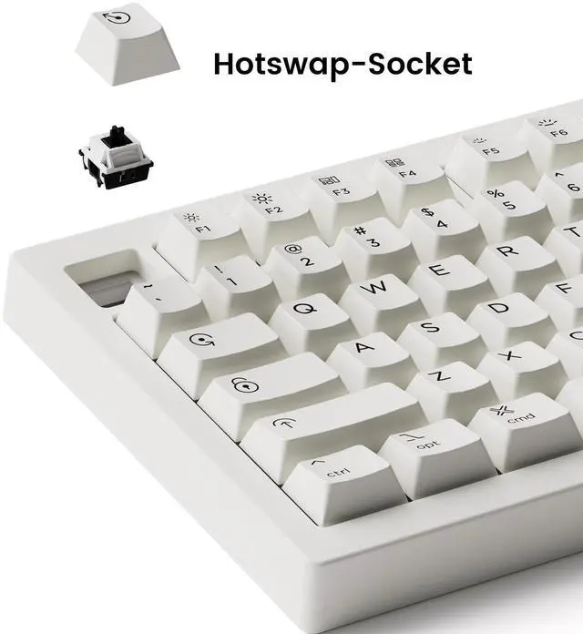 Alt view image 4 of 7 - Akko 5075B Plus Air 75% Mechanical Keyboard Gasket Mount Hot Swappable RGB Wireless/Bluetooth/Wired Gaming Keyboard with PBT Dye-Sub Cherry Profile Keycaps for Mac/Win/WebV3 Piano Pro Switch