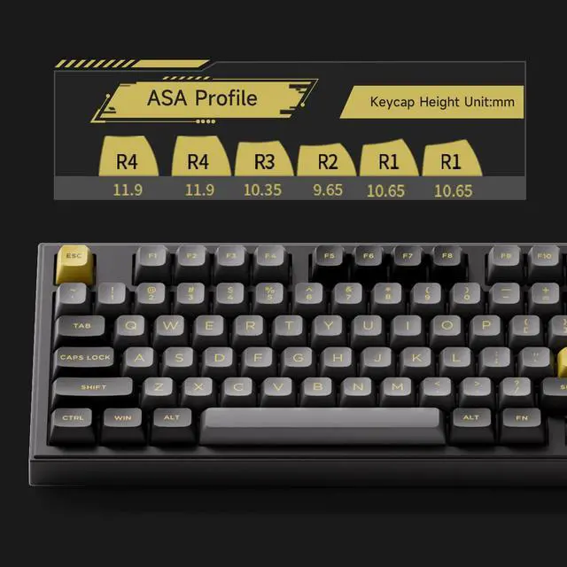 Alt view image 6 of 7 - Akko 5098B Wireless Gaming Keyboard with Screen, Black & Gold Hot-Swappable Mechanical Keyboard with Scroll Wheel Numberpad, RGB Gasket, Piano Pre Lubed Switch