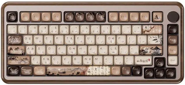 Akko MU02 Mechanical Keyboard with Walnut Wooden Case 75