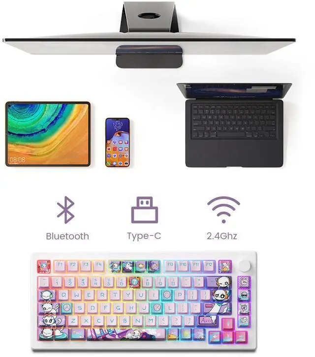 Alt view image 4 of 7 - Akko Rapid Trigger Gaming Keyboard Magnetic Switches, MOD007B HE PC Hall Effect 8k Polling Rate Mechanical Keyboard with Knob, RGB Backlit (Creamy Yellow Magnetic Switch)