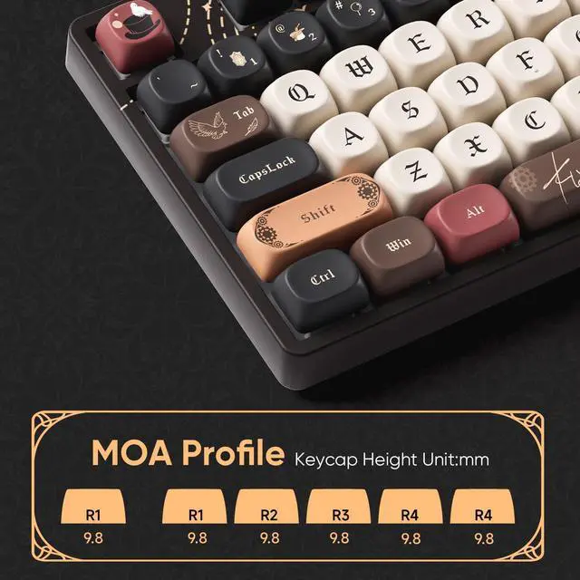 Alt view image 3 of 7 - Akko Wireless Gaming Keyboard The Lord of Mysteries 5108B Plus Hot-Swappable Tri-mode Mechanical Keyboard RGB Backlight, Piano Pre Lubed Switch