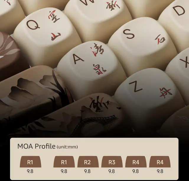 Alt view image 2 of 7 - Akko PBT Keycaps Set, Mountain Seclusion MOA Profile 140-Key PBT Keycaps for Mechanical Keyboards