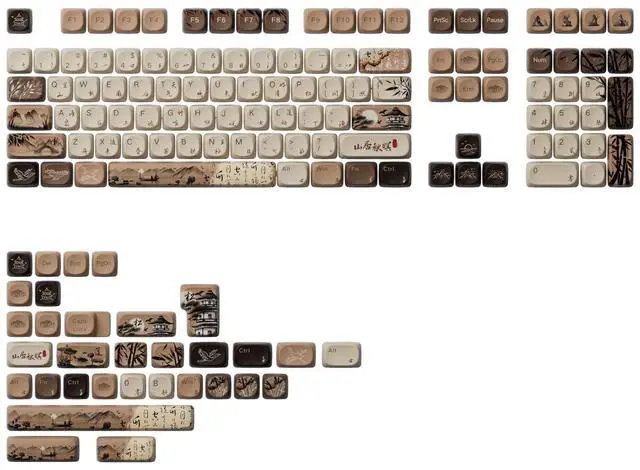 Main image of Akko PBT Keycaps Set, Mountain Seclusion MOA Profile 140-Key PBT Keycaps for Mechanical Keyboards
