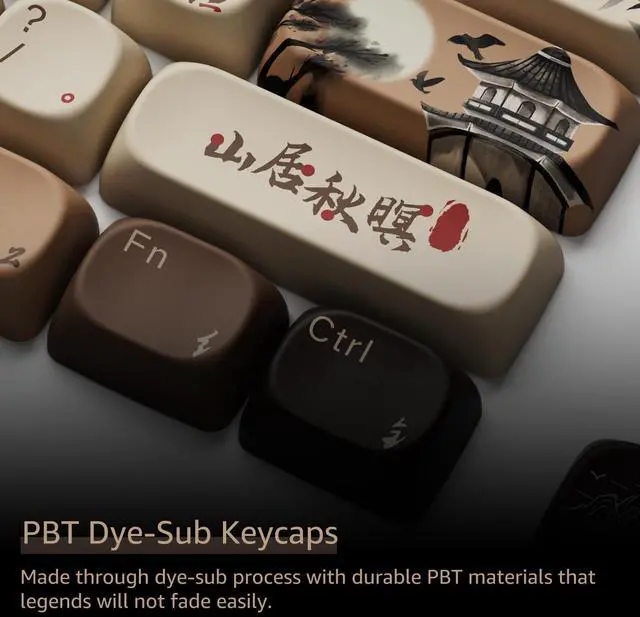 Alt view image 4 of 7 - Akko PBT Keycaps Set, Mountain Seclusion MOA Profile 140-Key PBT Keycaps for Mechanical Keyboards