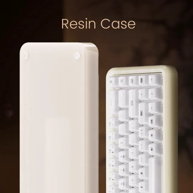 Alt view image 3 of 7 - Akko YU01 Mechanical Keyboard Hot Swappable Gaming Keyboard with Transparent Keycaps RGB Backlit 2.4G Wireless/Bluetooth/Wired 68-key Keyboard for Mac & Win ( White Jade, V3 Piano Pro Switch)