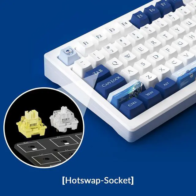 Alt view image 2 of 7 - Akko Gaming Keyboard Rapid Trigger with Magnetic Switches, 75% 8k Polling Rate Mechanical Hall Effect Keyboard with Knob MOD007B HE PC Santorini Wired/Wireless (Kailh Sakura Pink Magnetic Switch)