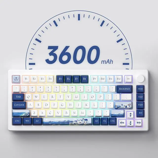 Alt view image 5 of 7 - Akko Gaming Keyboard Rapid Trigger with Magnetic Switches, 75% 8k Polling Rate Mechanical Hall Effect Keyboard with Knob MOD007B HE PC Santorini Wired/Wireless (Kailh Sakura Pink Magnetic Switch)