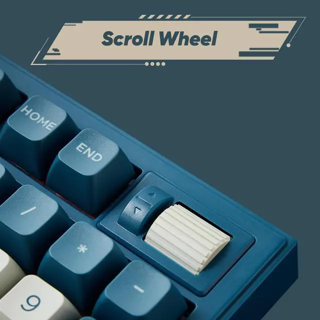 Alt view image 5 of 6 - Akko 5098B Wireless Gaming Keyboard with Screen, Ink Green Mechanical Keyboard with Scroll Wheel, Hot-Swappable Gaming Keyboard with Numberpad, RGB Gasket Keyboard, Kailh Ice Cream Pink Switch