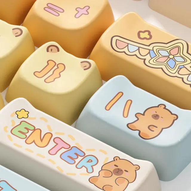 Alt view image 4 of 7 - Akko PBT Keycaps Set, Capybara Keycap MAO Profile 142-Key Keycaps for Mechanical Keyboards