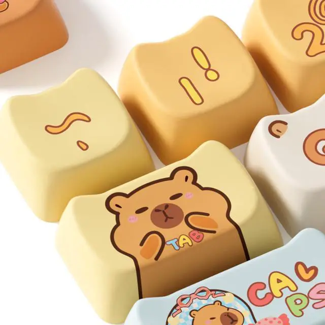 Alt view image 5 of 7 - Akko PBT Keycaps Set, Capybara Keycap MAO Profile 142-Key Keycaps for Mechanical Keyboards