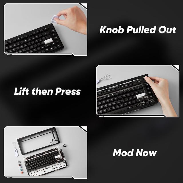 Alt view image 2 of 7 - MONSGEEK M1 V5 VIA Aluminum Mechanical Keyboard 75% Quick Release Gaming Keyboard with Knob 8000 mAh RGB Hot-swappable Pre-lubed Creamy Purple Switch