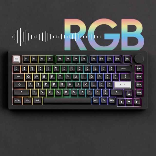 Alt view image 4 of 7 - MONSGEEK M1 V5 VIA Aluminum Mechanical Keyboard 75% Quick Release Gaming Keyboard with Knob 8000 mAh RGB Hot-swappable Pre-lubed Creamy Purple Switch