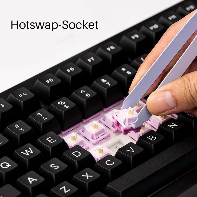 Alt view image 3 of 7 - MONSGEEK M1 V5 VIA Aluminum Mechanical Keyboard 75% Quick Release Gaming Keyboard with Knob 8000 mAh RGB Hot-swappable Pre-lubed Creamy Purple Switch