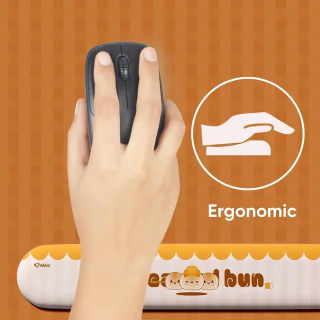 Alt view image 2 of 7 - MONSGEEK Steamed Bun Keyboard Wrist Rest PU Foam Ergonomic Wrist Support with Non-Slip Bottom for PC/Laptop/Gaming, 108 Size