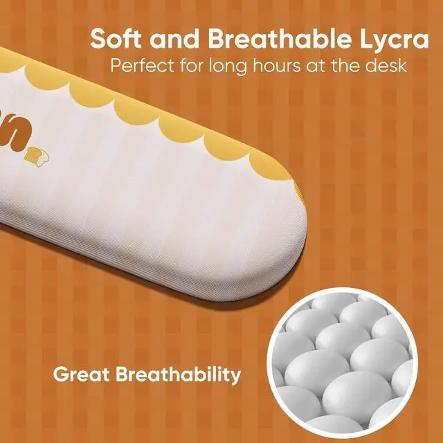 Alt view image 3 of 7 - MONSGEEK Steamed Bun Keyboard Wrist Rest PU Foam Ergonomic Wrist Support with Non-Slip Bottom for PC/Laptop/Gaming, 108 Size