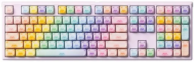Main image of MONSGEEK AKKO MG108B Colorful Cats Mechanical Keyboard Hot-Swappable Multi-Mode Gaming Keyboard with PBT Dye-Sub MAO Profile Keycaps Pre Lubed Piano Switch